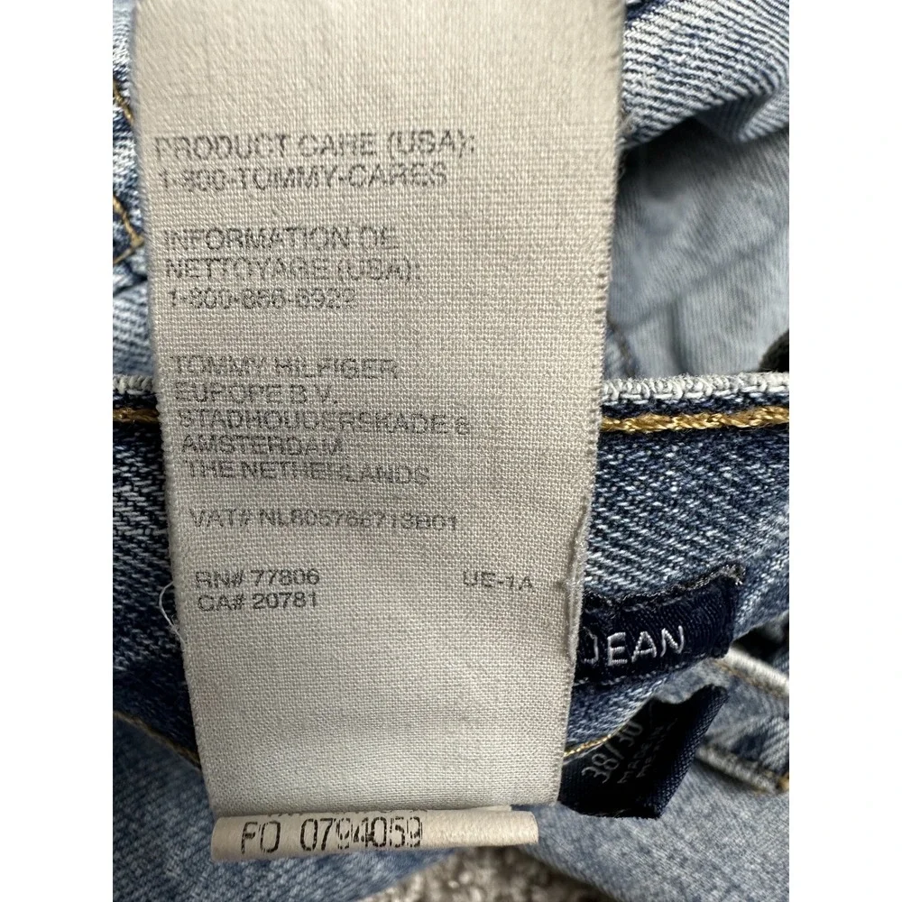 Vintage Tommy‎ Hilfiger Jeans Mens 38x30 Y2K Grunge Distressed Baggy Thrashed